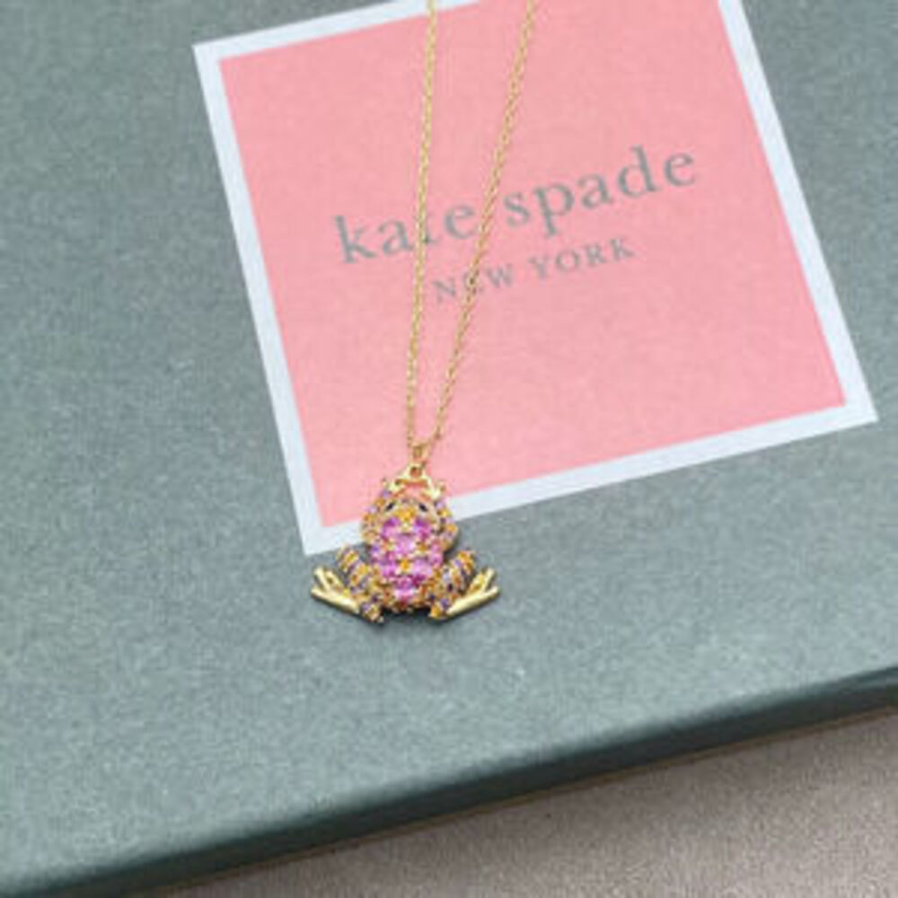 kate spade Shining Colorful Zircon Frog Necklace